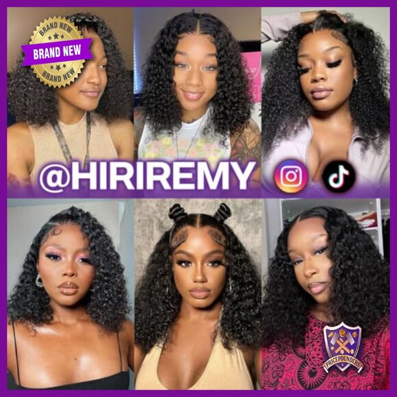 Glueless Lace Front Wig Human Hair Deep Wave Bob 14 Inch main image 6